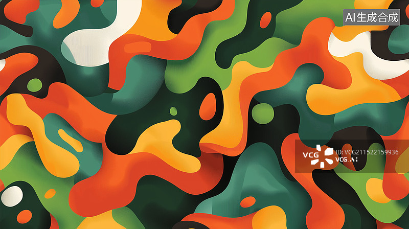 【AI数字艺术】设计迷彩风格涂鸦纹理背景图片素材