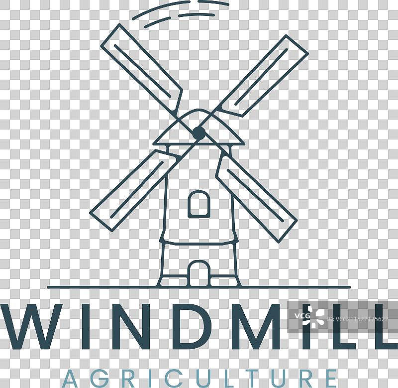 风车线条艺术Logo模板设计图标图片素材