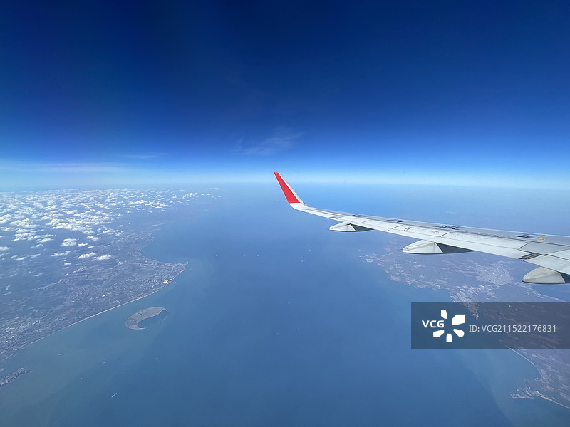 四川航空航拍琼州海峡图片素材