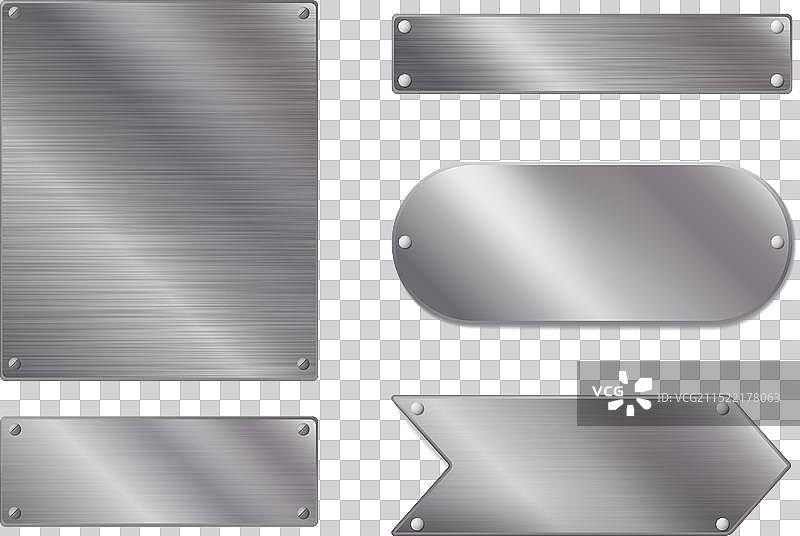 带空白金属表面的不锈钢标签图片素材
