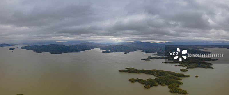 松花湖航拍图片素材