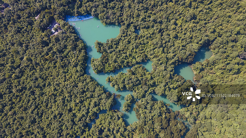 贵州小七孔景区航拍景色图片素材