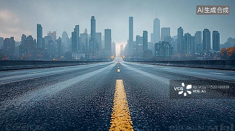 【AI数字艺术】未来城市道路汽车广告背景图片素材