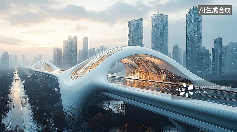 【AI数字艺术】未来城市道路汽车广告背景图片素材