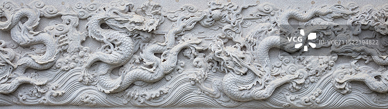 中国传统文化元素建筑——石雕九龙壁图片素材
