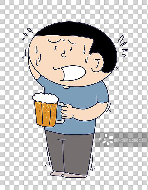 喝啤酒扎啤的人物图片素材