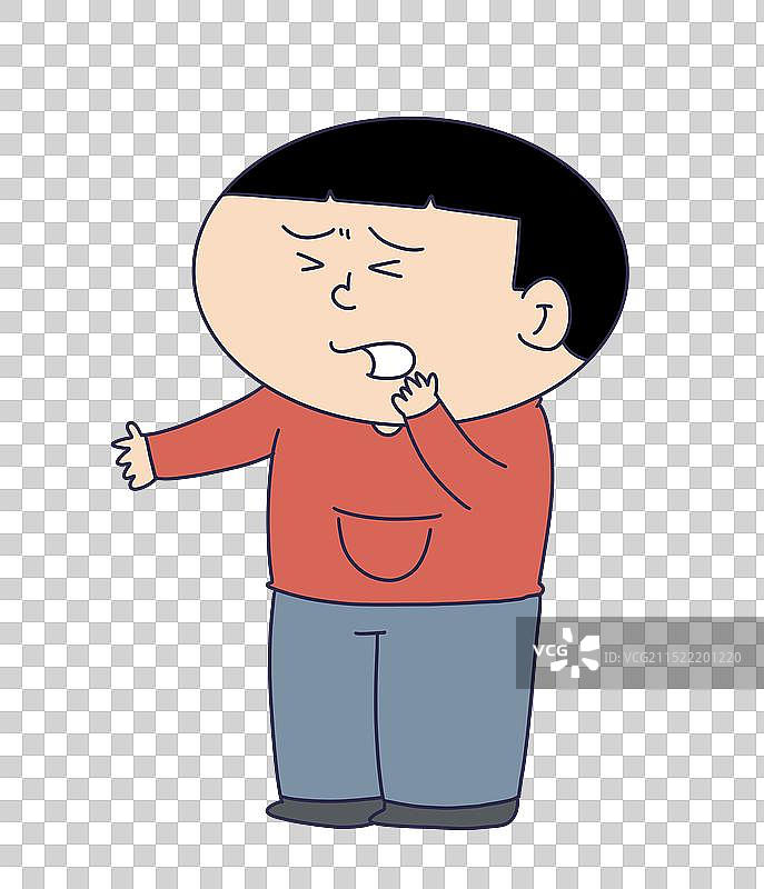 咳嗽哮喘过敏的孩子儿童图片素材