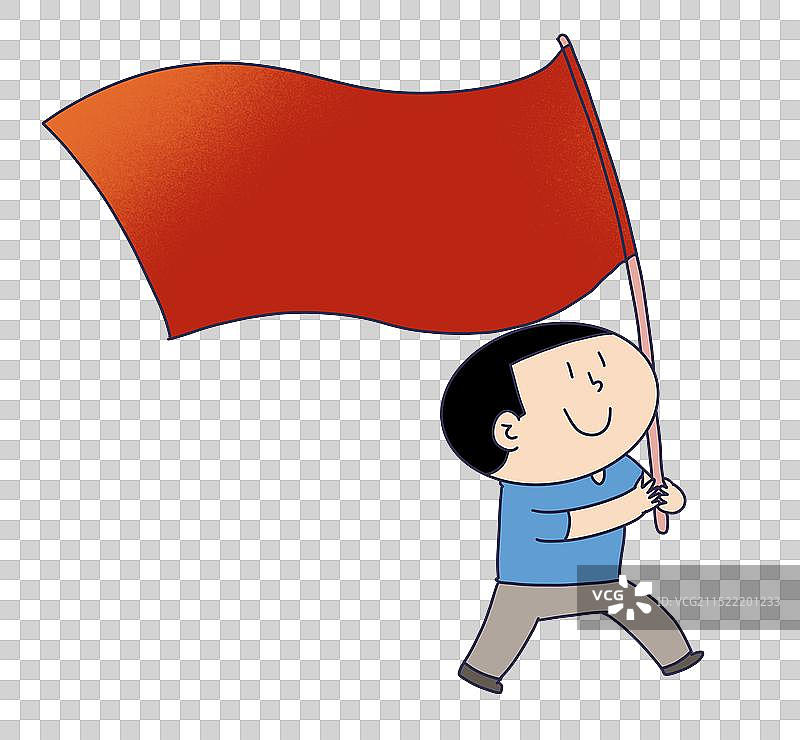 举着旗帜的人物图片素材