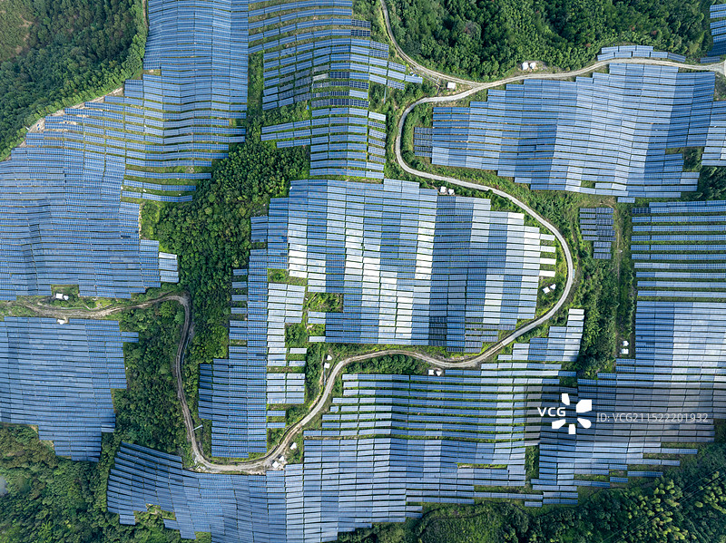 山顶光伏，绿水青山-拍摄于松溪旧县光伏图片素材