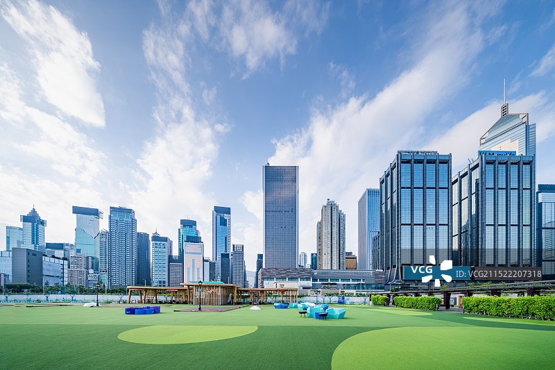 香港中环维多利亚港海边湾仔公园图片素材