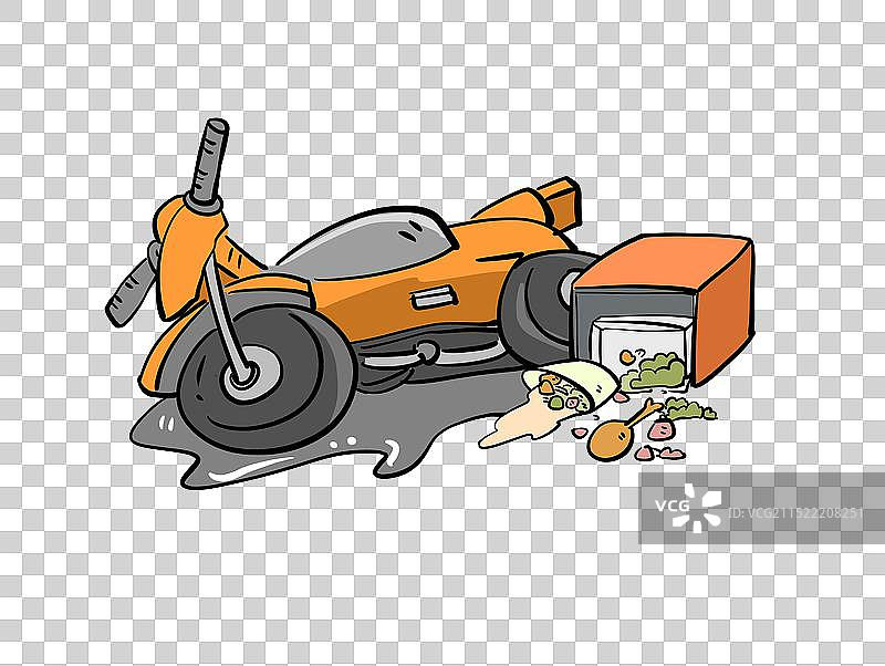 倒地的外卖电动车图片素材