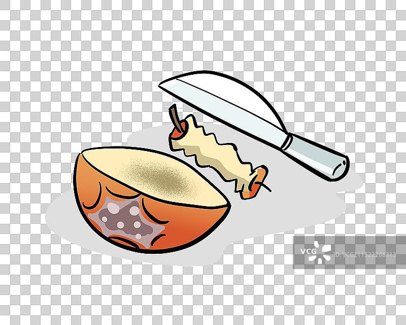 切开的腐烂苹果图片素材