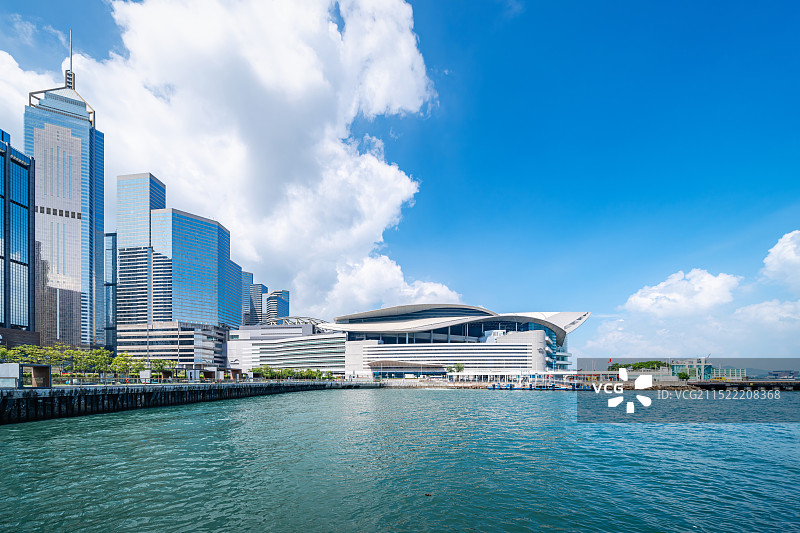 香港维多利亚港金紫荆广场会展中心图片素材