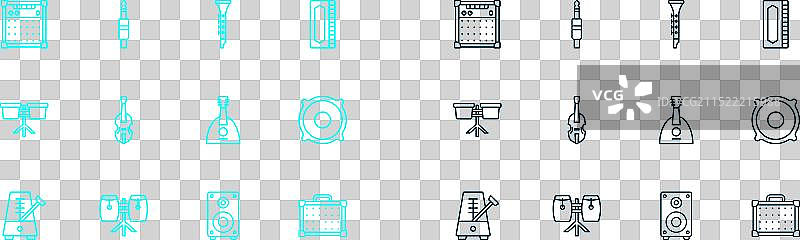 口琴康加鼓巴拉莱卡立体声线条组合图片素材