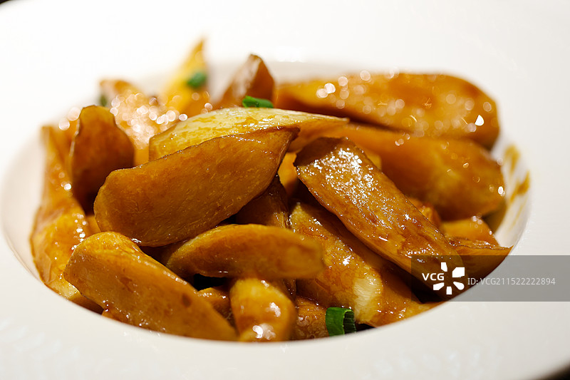 浙江绍兴湖州特色菜油焖茭白蔬菜 红烧图片素材
