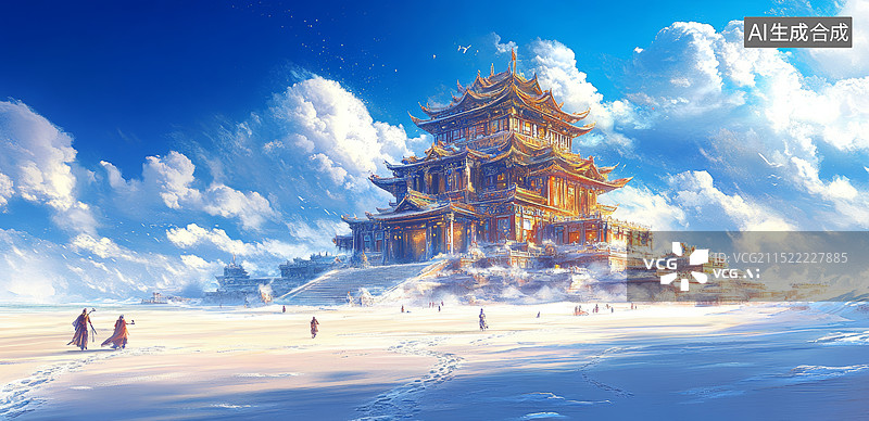 【AI数字艺术】冰雪城堡：奇幻世界的壮丽景象冰雪城堡：奇幻世界的壮丽景象图片素材
