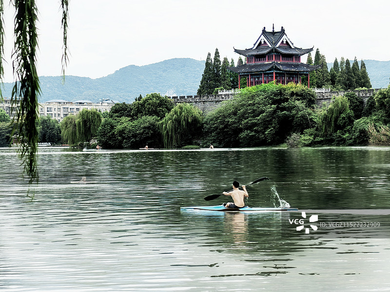 水墨襄阳护城河图片素材