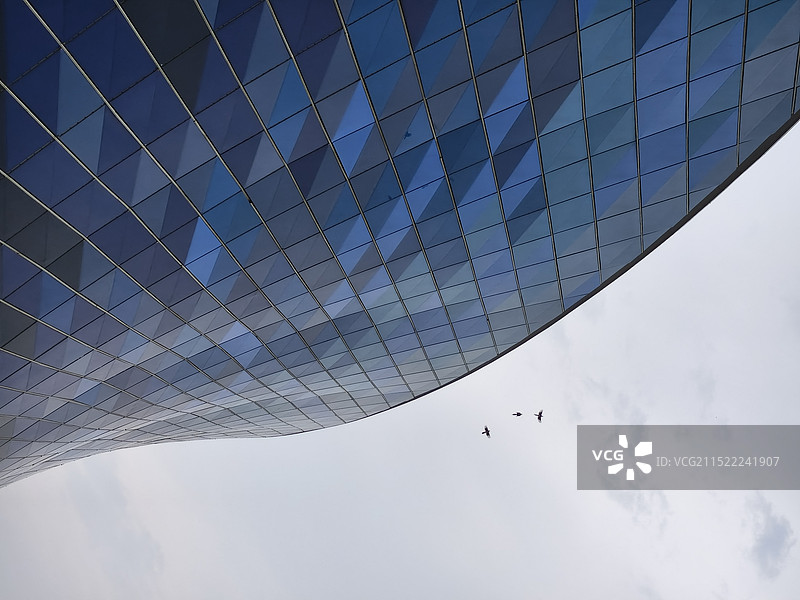 大连梭鱼湾专业足球场的外部曲线(局部)图片素材