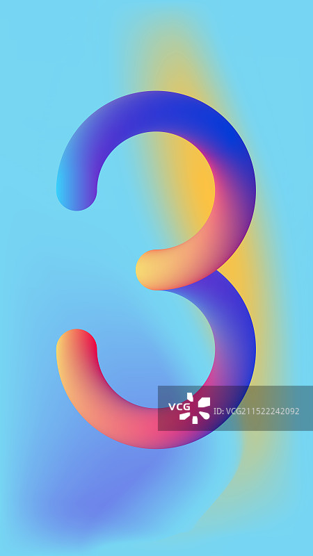 渐变多彩创意数字3图片素材
