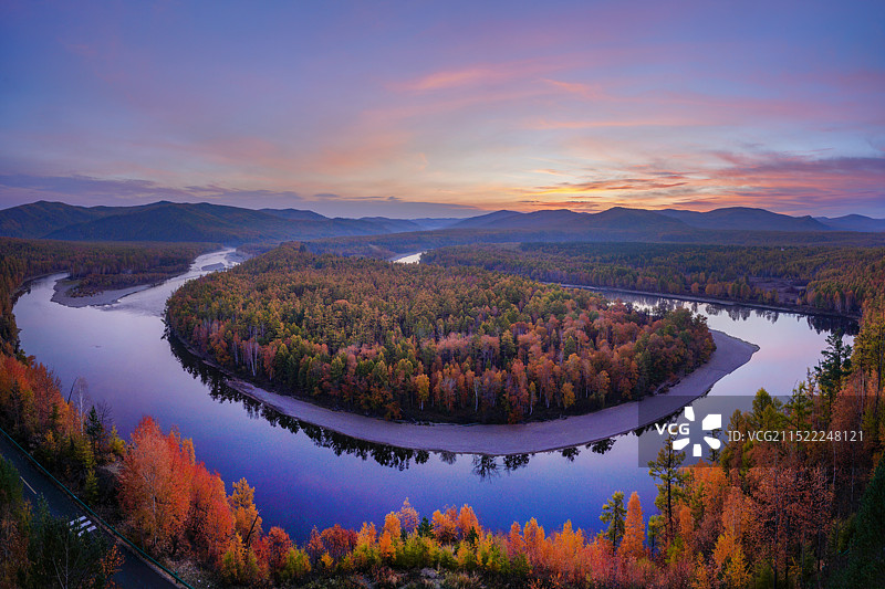 白鹿岛朝霞图片素材