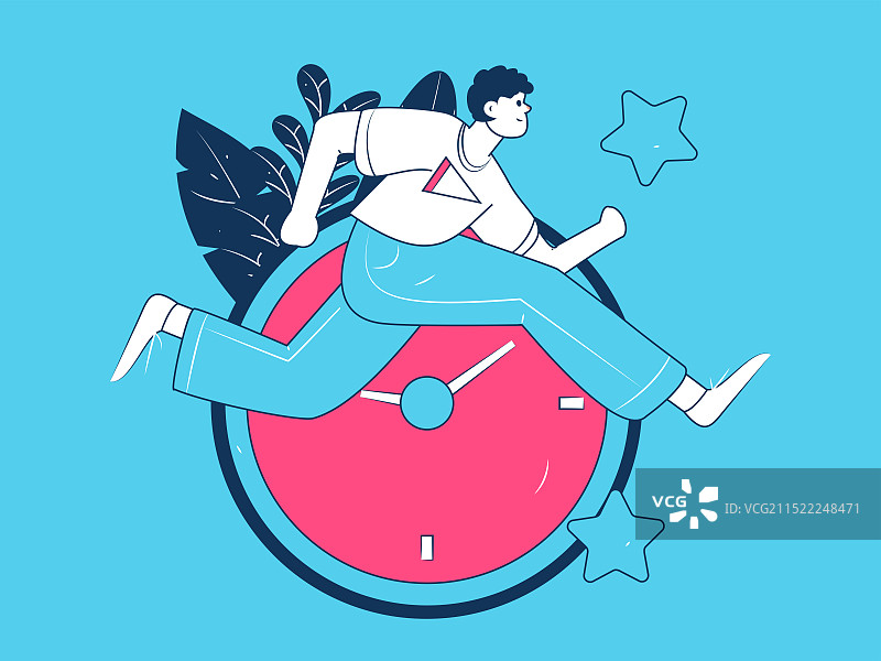锻炼健康跑步的人物矢量互联网运营插画图片素材