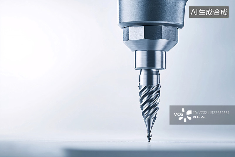 【AI数字艺术】金属钻头工业钻床钢坯打孔金属加工行业背景图片素材