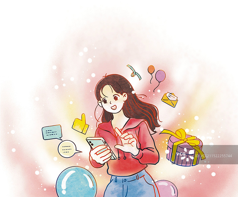 彩色 插画 卡通手绘 男生 女生 购物 线上 礼物 智能 生活 未来世界 大脑 科技图片素材