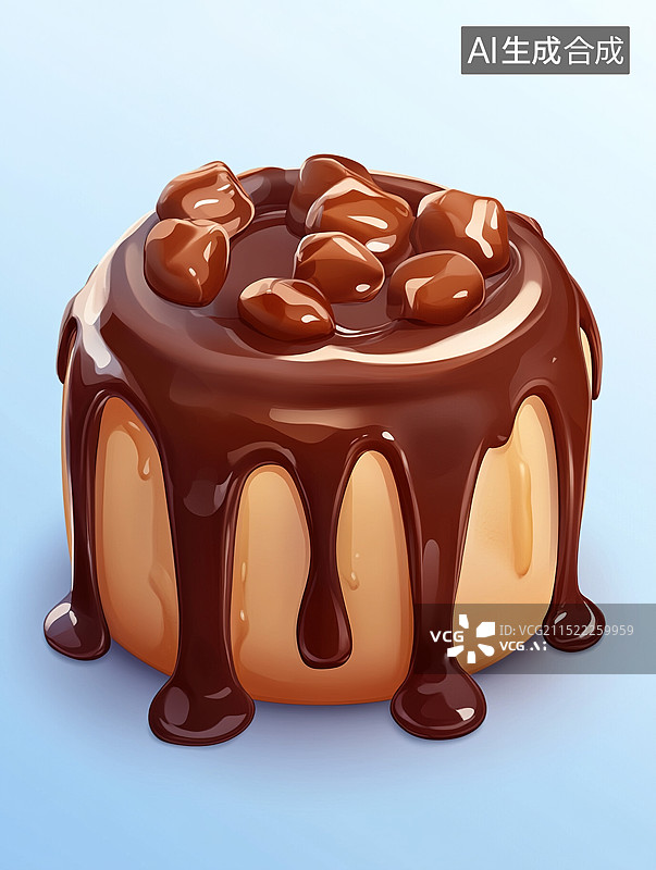 【AI数字艺术】巧克力布丁图片素材