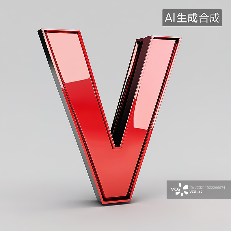【AI数字艺术】科技感V形标识图片素材
