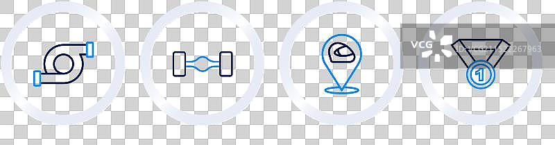 线条集合：奖牌、赛车头盔、底盘车等图片素材