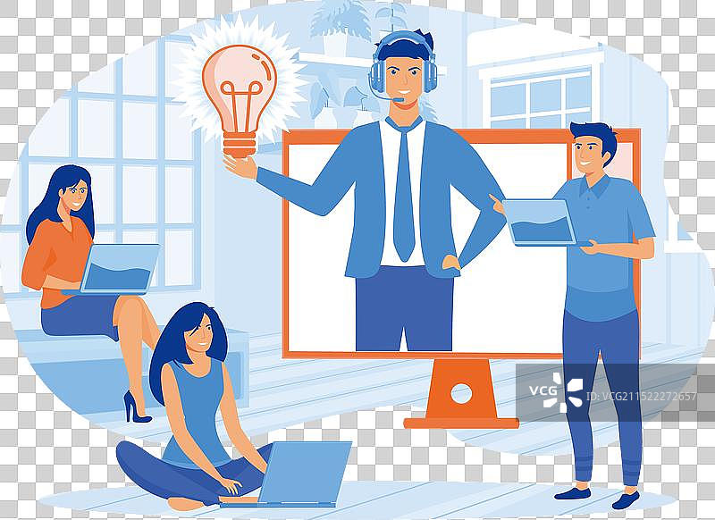 在线客服与技术人员概念图片素材