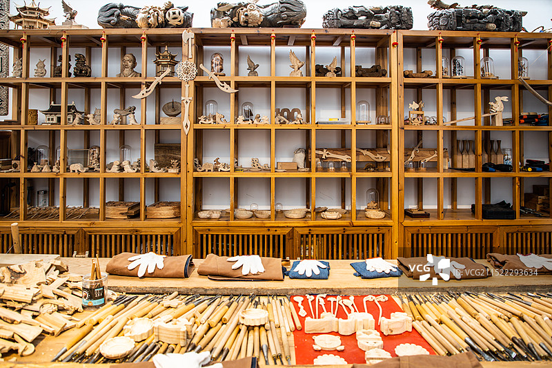 浙江省绍兴市-江南园林雕刻图片素材