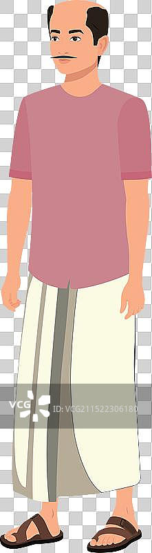 穿着传统服装的印度乡村人物图片素材