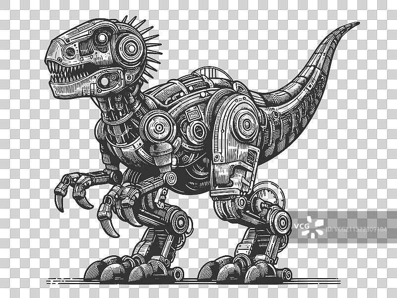 机器人恐龙雕刻图片素材