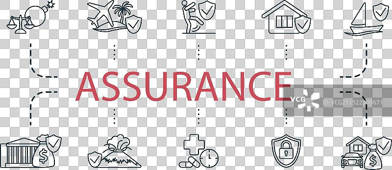 创意图标风险保障轮廓图标集图片素材