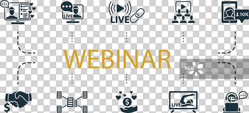 网络研讨会创意图标流媒体平台图片素材