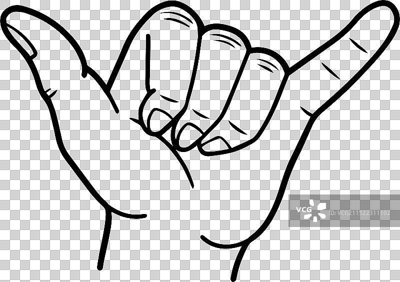 线性沙卡手势图片素材