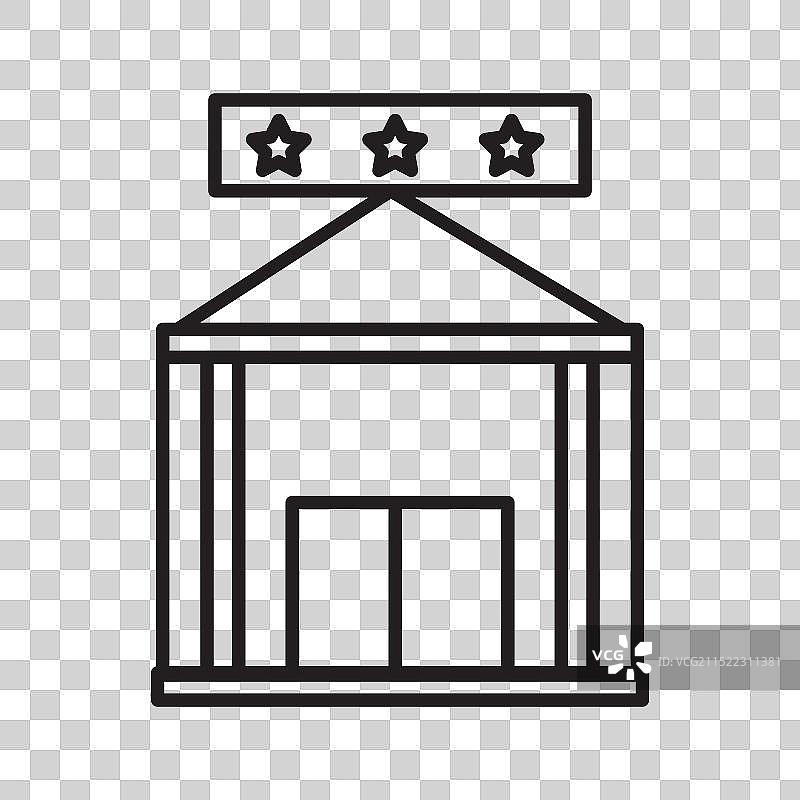 三星级酒店黑色线条图标图片素材