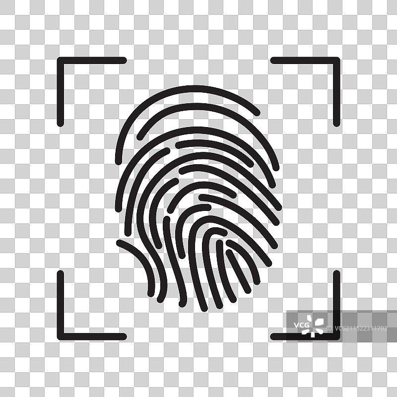 生物识别黑色线条图标图片素材