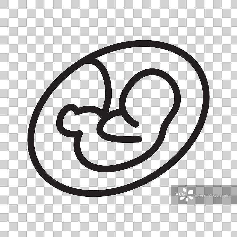 胚胎儿童黑线图标图片素材