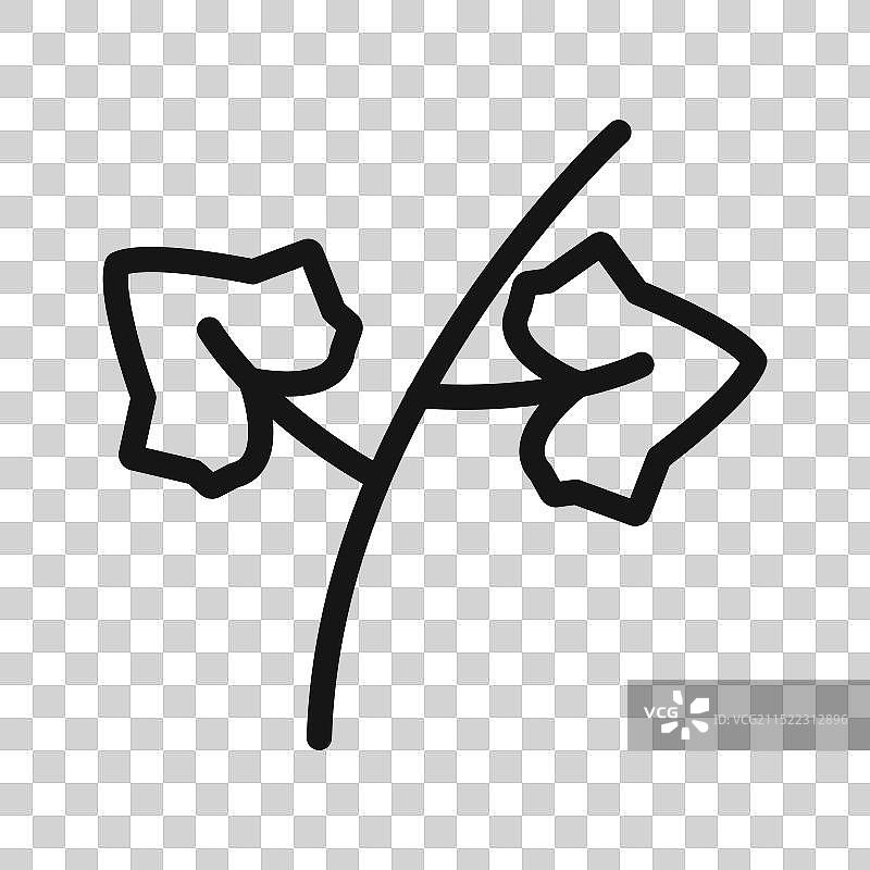 常春藤黑色线条图标图片素材