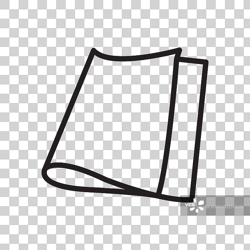 折叠纸张图标黑色线条艺术图片素材