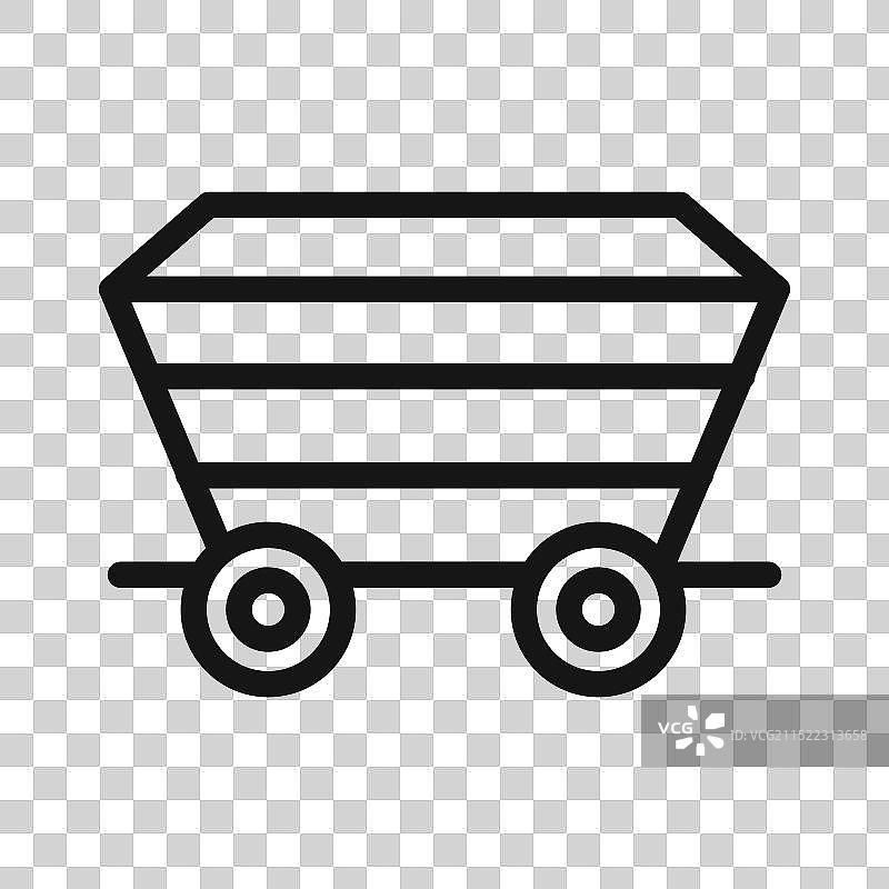 矿车图标黑线艺术图片素材