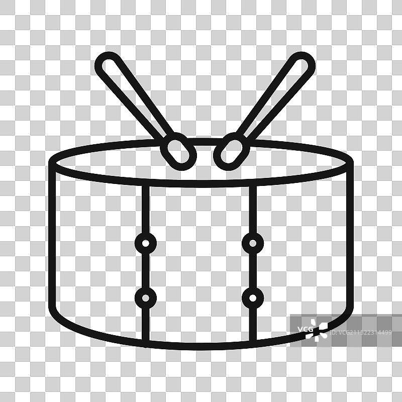 小军鼓黑色线条图标图片素材