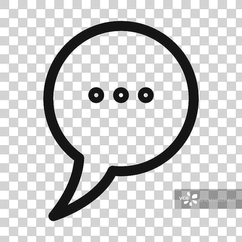 黑色线条对话气泡图标图片素材