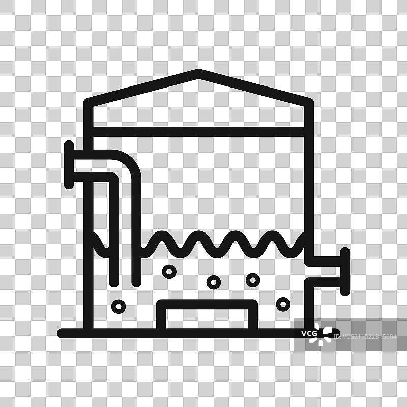 厌氧消化生物质图标黑色线稿图片素材