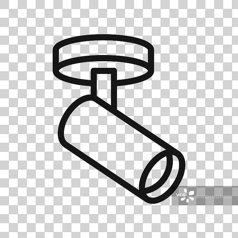 黑色线条艺术吸顶聚光灯图标图片素材