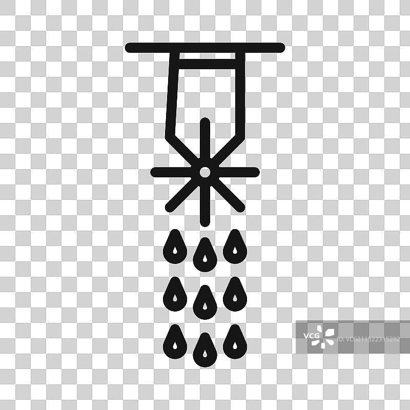 消防洒水器图标黑色线条艺术图片素材