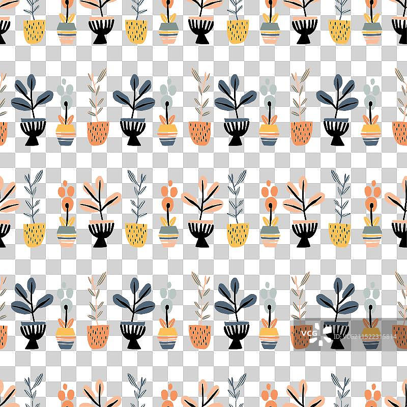 世纪中期现代花卉无缝图案图片素材