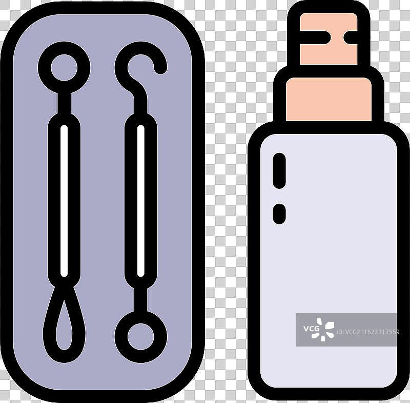 面部皮肤清洁工具彩色图标集问题图片素材